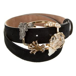 Last chance! Dolce and Gabbana suede crystal embellished belt